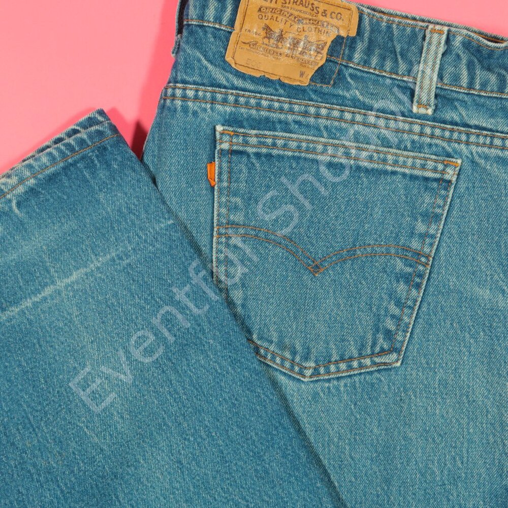 Vintage Levis 506 Jeans Mens 40 Blue Orange Tab Straight Leg USA 80s 90s
